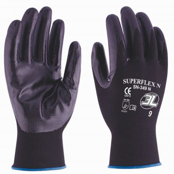 GUANTE NYLON S/COSTURAS SN-349N 3L SUPER FLEX T.8