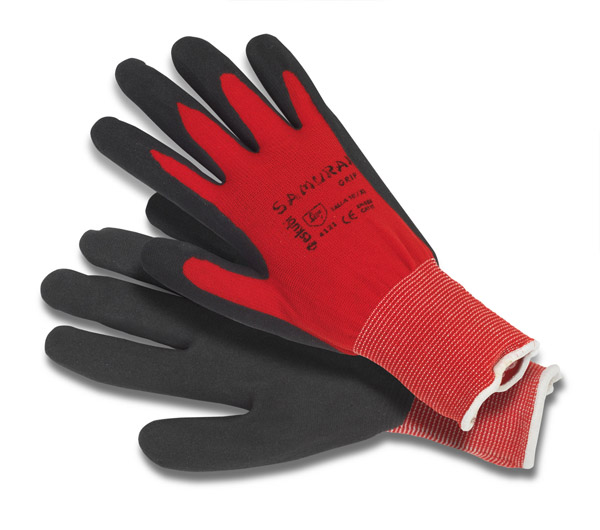GUANTE NYLON NITRILO PALMA ROJ 803 GRIP SAMURAI T.8