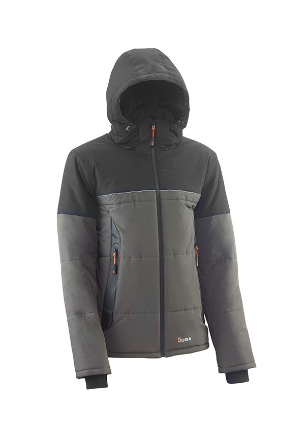 CHAQUETA ACOLCHADA CAPUCHA 2920 GRIS/NGR JUBA XXL