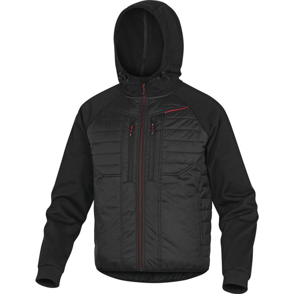 CHAQUETA ACOLCHADA CAPUCHA NEGRO-ROJO MOOVENR M
