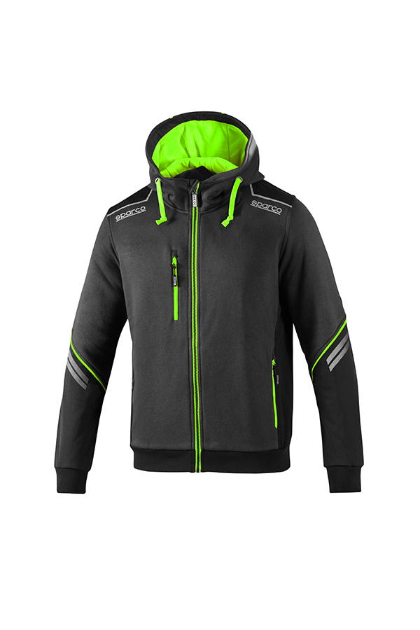 SUDADERA TÉCNICA CREMALLERA GRIS/VERDE 02414GSVF SPARCO XL
