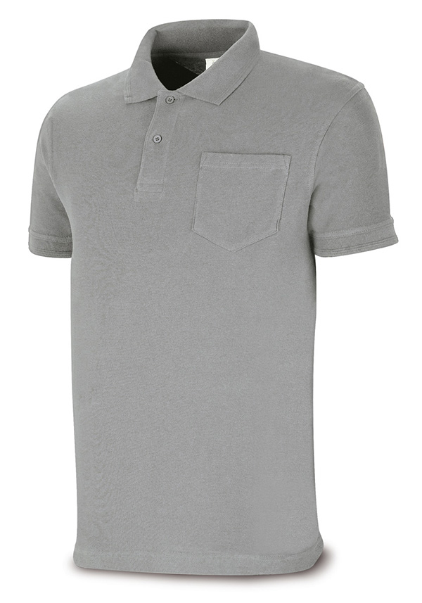 POLO C/BOLSILLO M/CORTA GRIS 1288 POLG MARCA XXL