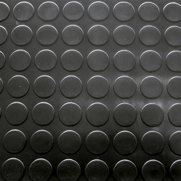 PAVIMENTO CIRCULOS CAUCHO NEGRO 3MM PT1862 PROFER TOP 1X10 M