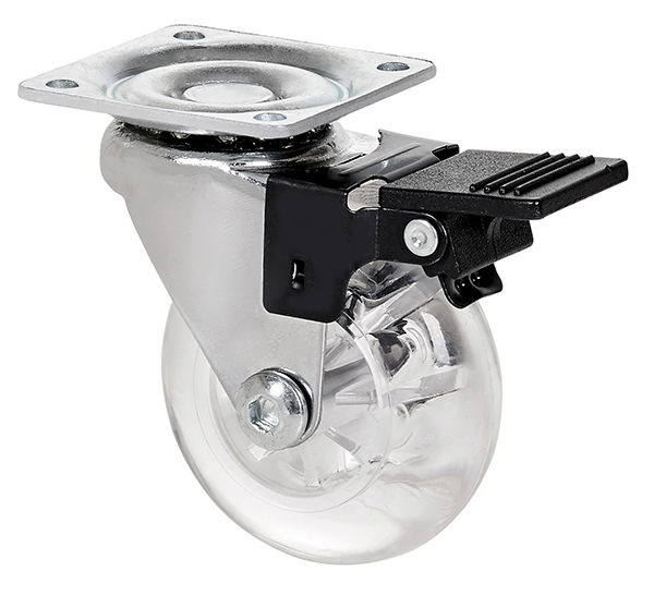 RUEDA GIR. FRENO CROMADA PU 1-0660 ALEX 50 MM