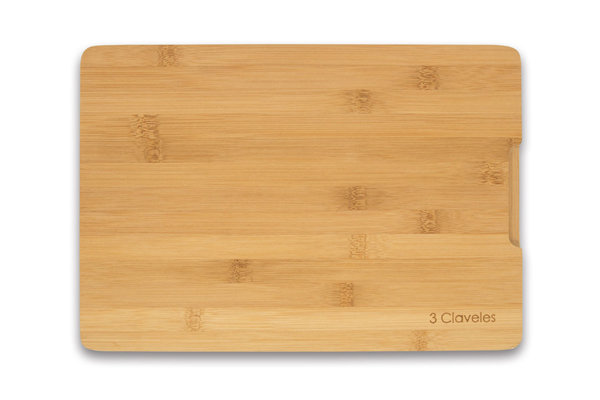 TABLA CORTAR BAMBU 4665 3 CLAVELES 33X23X2
