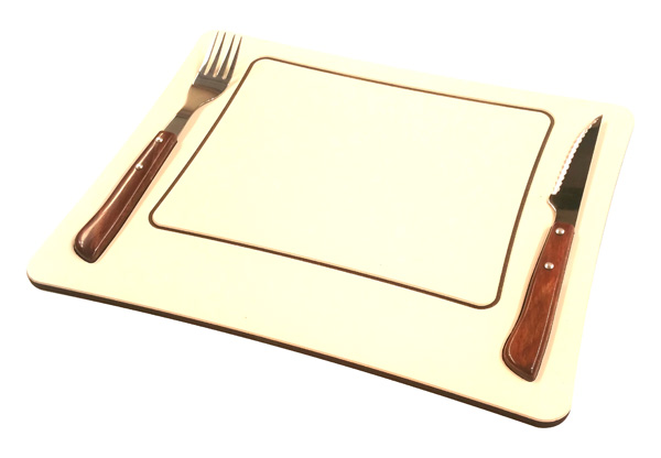 TABLA CARNE C/CUBIERTOS MADERA 444 ATEMPO 32X25 CM