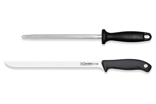 CUCHILLO JAMONERO+CHAIRA 1721 3C 25 CM