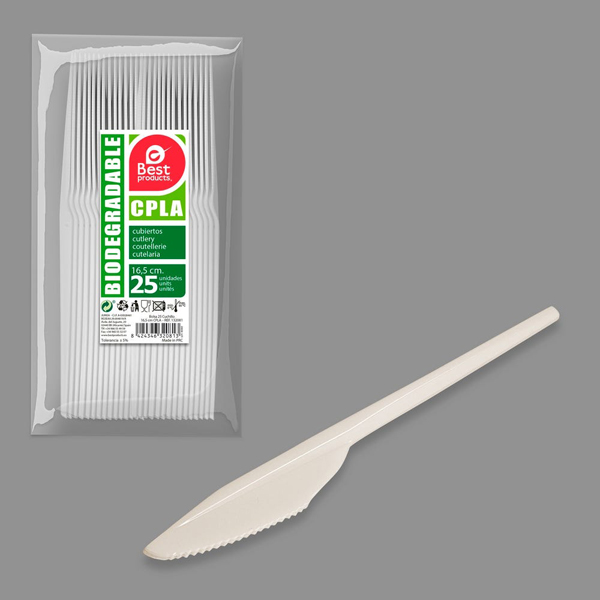 CUCHILLO DESECHABLE CPLA B/25 132081 BEST 165 MM