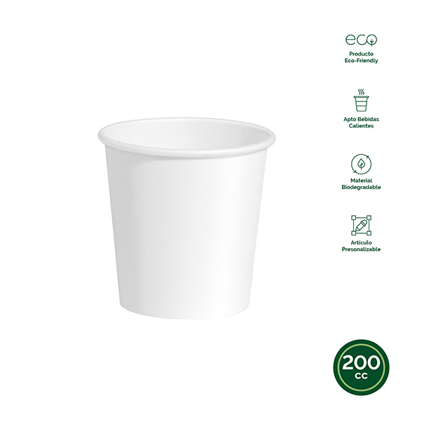 VASO DESECHABLE CARTON BIO BCO B/50 30551FM HONEST GREEN 200 CM3