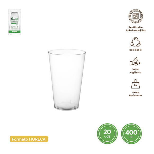 VASO PP INYECCION REUT. TRANSPARENTE B/20 1221R MAXIPRODUCT 400 CC