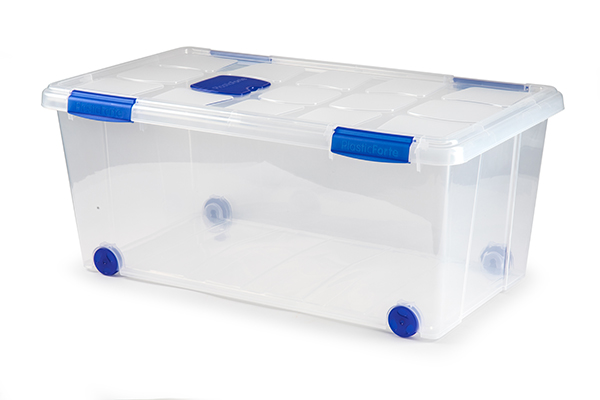 CAJA MULTIUSO C/RUEDA TRANSP 11118 PLASTICFORTE 61 L