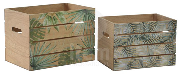 CAJA MADERA TROPICAL SET-2 LD-149247 CMP 30X22X22CM