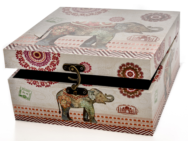 CAJA ETNICA CUADRADA 49887 ARTE REGAL 14X14X8 CM