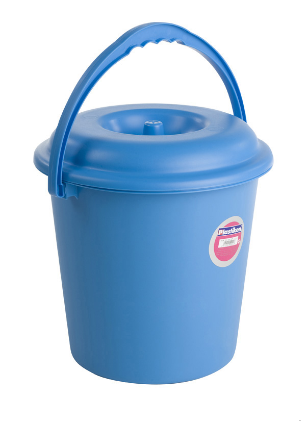 CUBO BASURA C/TAPA AZUL 6422L PLASTIKEN 23 L