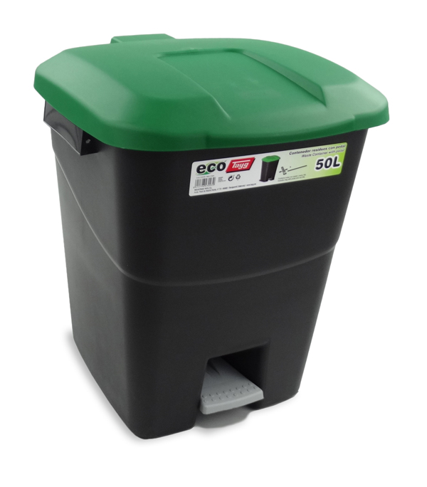 CUBO PEDAL ECOLOGICO VERDE 430039 TAYG 50 L