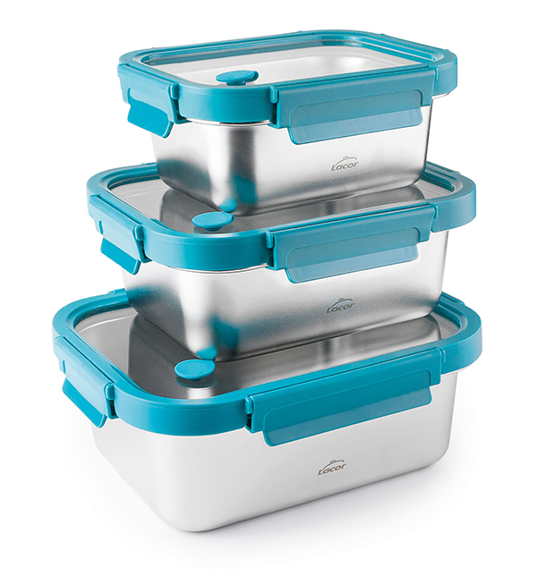 HERMETICOS INOX T/CRISTAL ETERN SET-3 64607 LACOR -