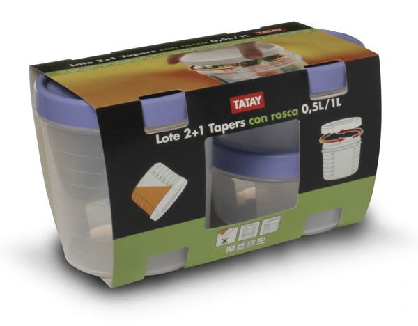 HERMETICO C/ROSCA LOTE 2+1AZUL 1169400 TATAY -