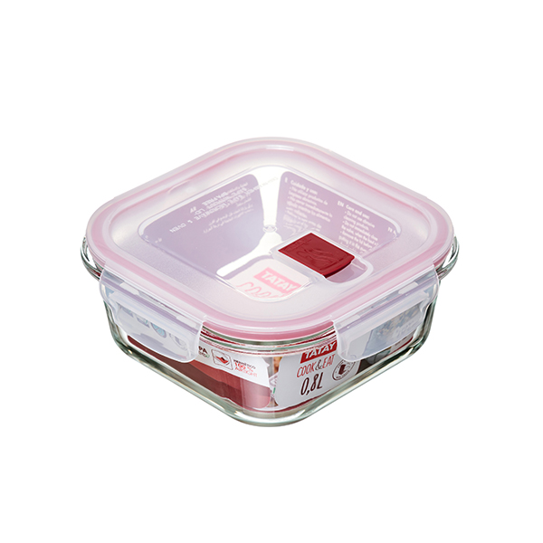 HERMETICO COOK&EAT VIDRIO CUADRADO 1161409 TATAY 0,8 L