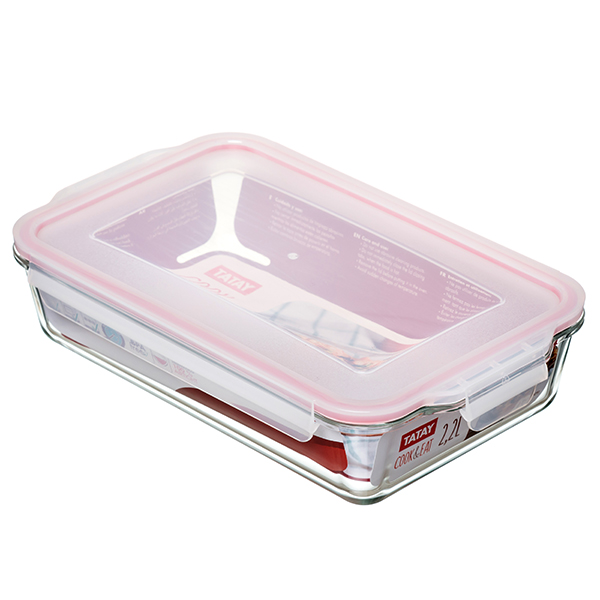 HERMETICO COOK&EAT VIDRIO RECTANGULAR 1161309 TATAY 2,2 L