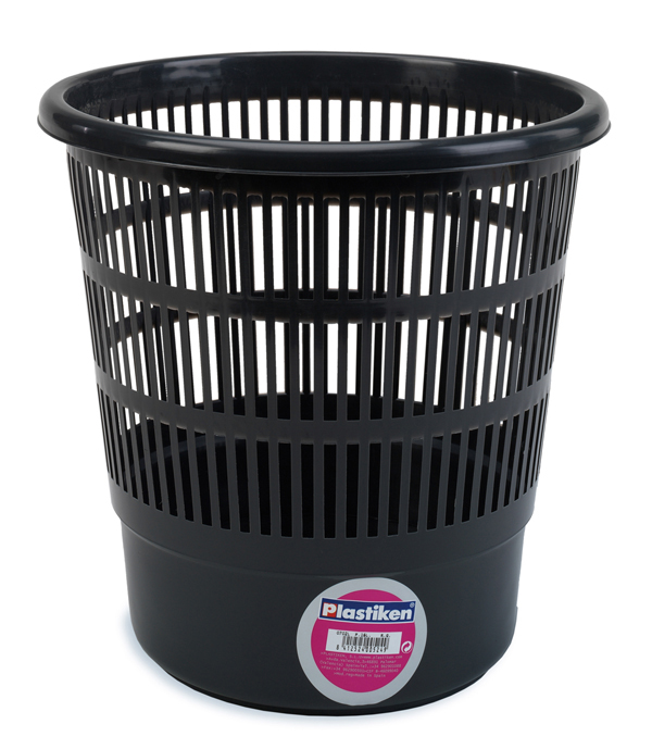 PAPELERA REJILLA NEGRA 0702L PLASTIKEN 31X30 CM