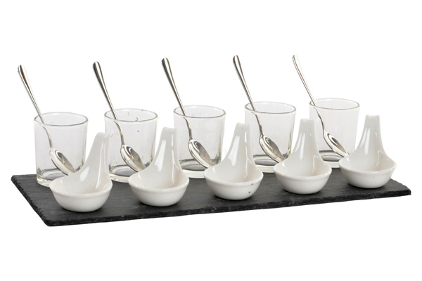 BANDEJA APERITIVO PIZARRA SM153350 ITEM 16 PZAS