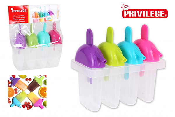 MOLDE HELADO SET-4 C/PAJITA BY01042770724 PRIVILEGE -