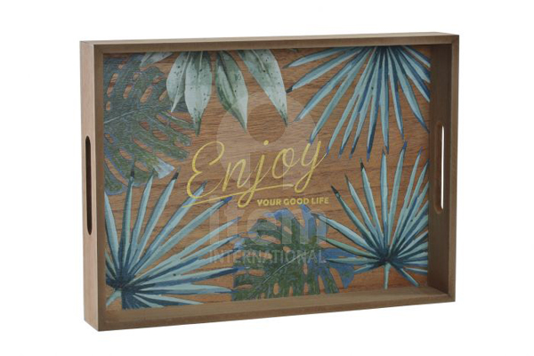 BANDEJA MADERA TROPICAL LD-149246 CMP 36X26X5 CM