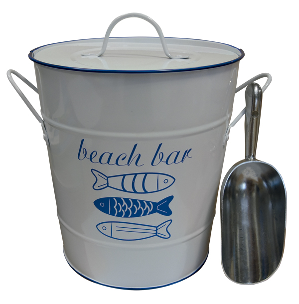 CUBO HIELO METAL PECES BCO LC-152152 CMP 24X22X23CM