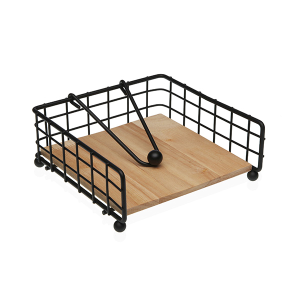 SERVILLETERO METAL NEGRO 22250101 VERSA 20X20X7