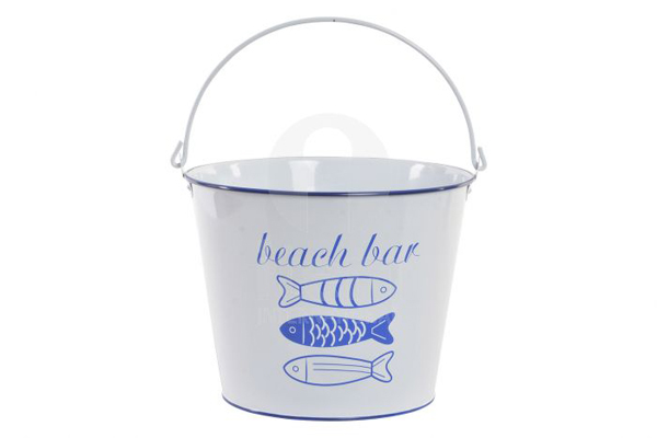 CUBO METAL BOTELLIN PECES BCO LC-151931 CMP 25X24X20CM