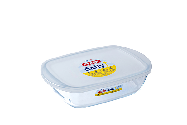 FUENTE RECTANG VIDRIO C/TAPA DAILY 2,5 L 5424549 PYREX 28X20 CM