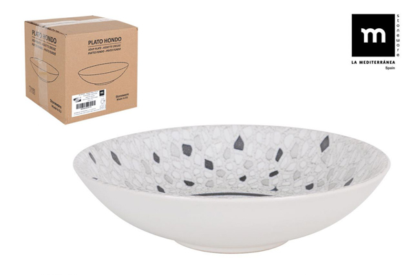 PLATO HONDO STONEWARE B.MONAC B26102D LA MEDITERRANEA 21 CM