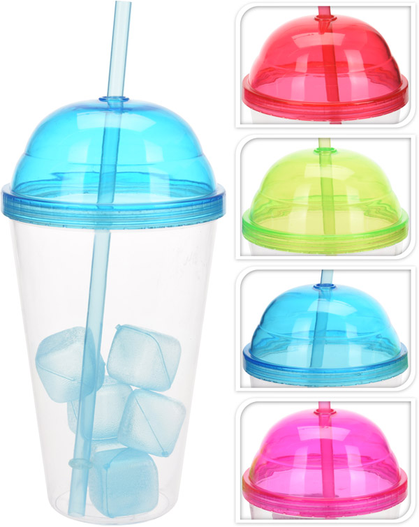 VASO C/CUBITOS /PAJITA 4 COLOR 314417830  550ML