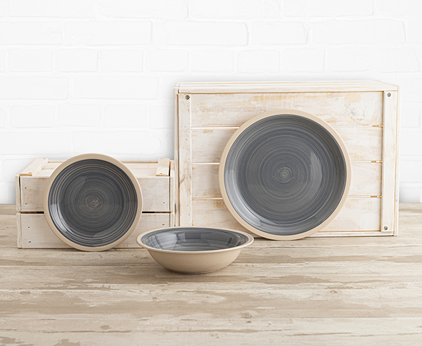 VAJILLA CERAMICA GREY BALTIC 5427354 QUID 18 PZ