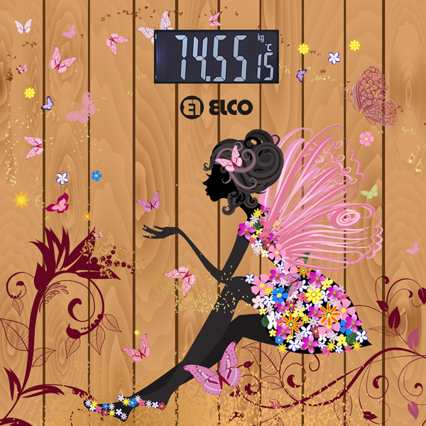 BASCULA BAÑO ELECTR. CRISTAL HADA PDB-1515 TA ELCO 150 KG