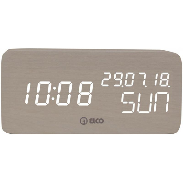 RELOJ DESPERTADOR MADERA BLANC EDM-76 ELCO -