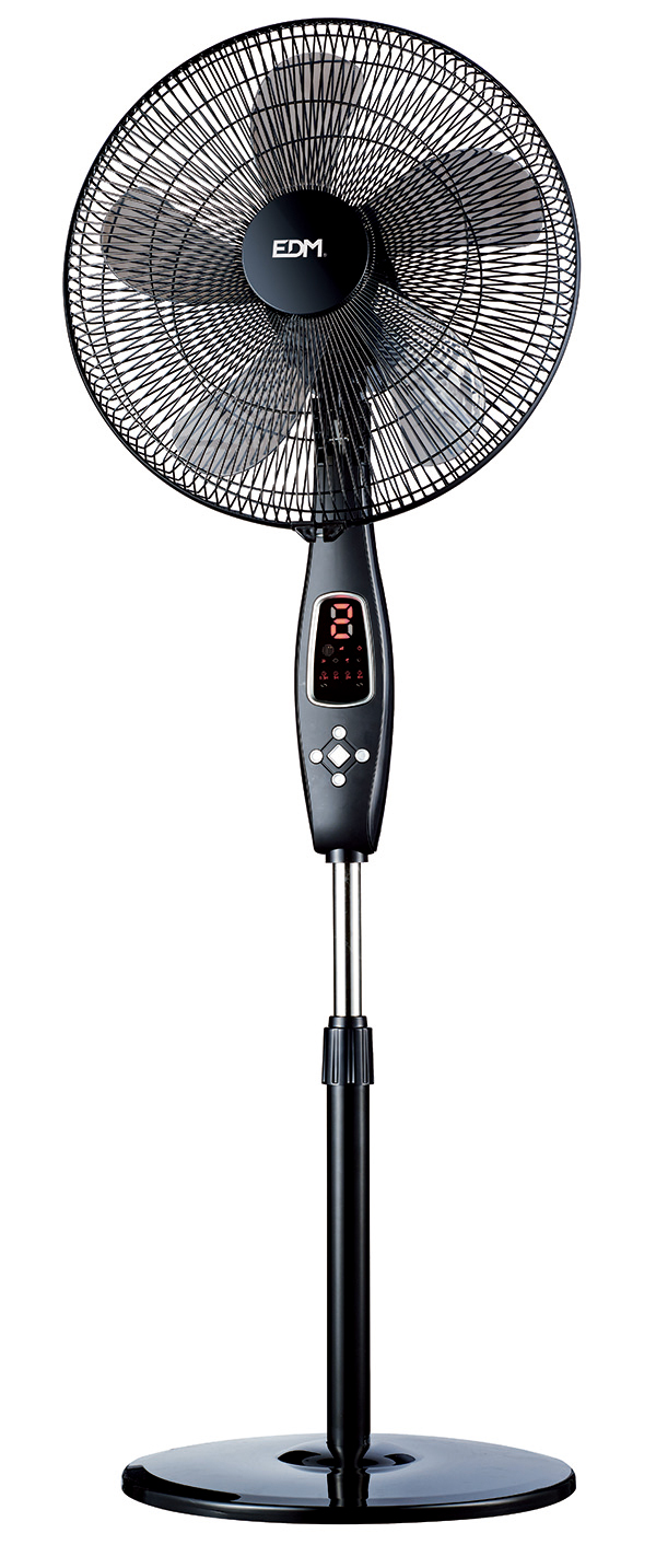 VENTILADOR PIE C/MANDO NEGRO 60W 33967 EDM 130 CM