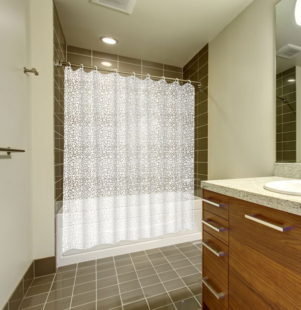 CORTINA BAÑO PVC CALDEA BLANCA 2329 DINTEX 180X200 CM