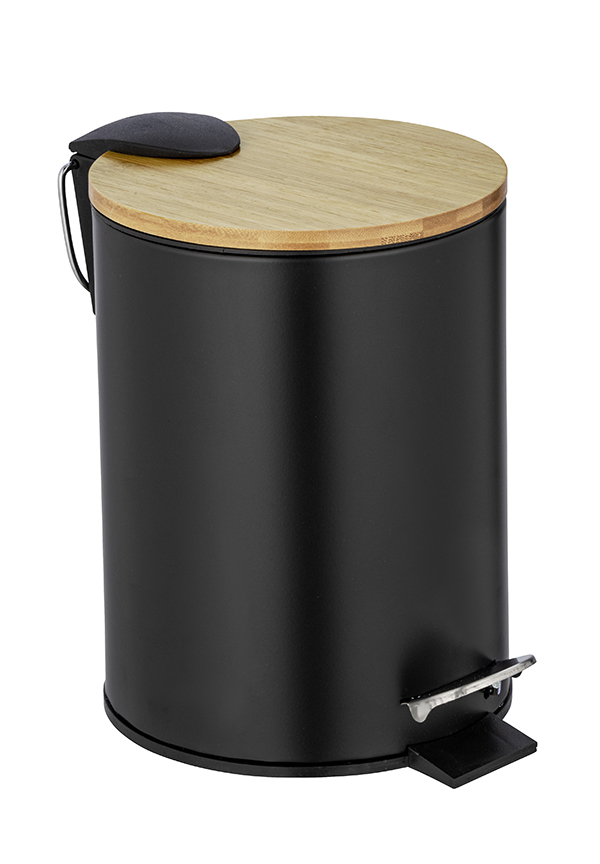 CUBO BAÑO PEDAL NEGRO-BAMBU TORTONA 24696100 WENKO 3 L