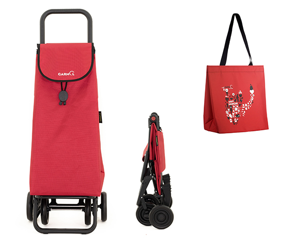 CARRO COMPRA 4R ROJO+BOLSA 44 PBM218G4P TRA C706 GARMOL 55 L