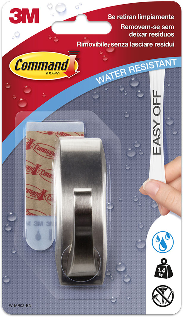 PERCHA ADHESIVA METAL NIQ + 2T WMR02BN 3M COMMAND -