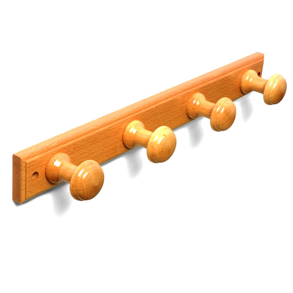 PERCHA MADERA 4 P. RED. ROBLE B30270Y BRINOX -