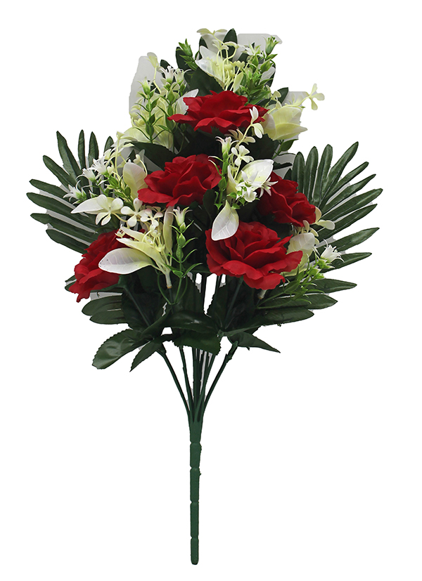 RAMO PALMA ROSAS X12 ROJO 1701222 SINDER 58 CM