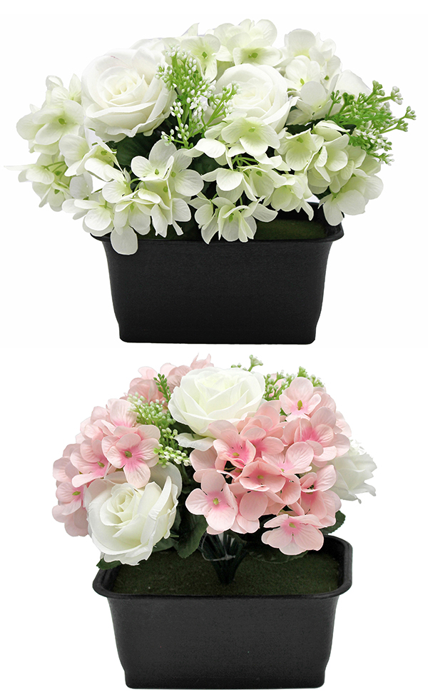 JARDINERA RECT ROSA Y HORTENSIAS SURTIDO 6702070 SINDER 18X24 CM