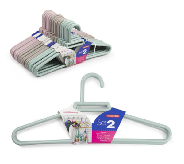PERCHA PLASTICO SET-2 122011A PLASTIFORTE 41,5X19 CM