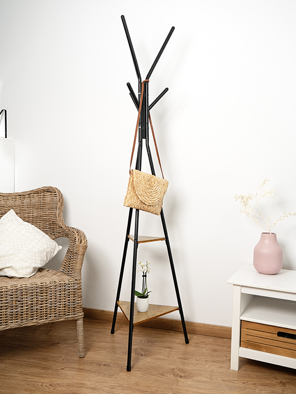 PERCHERO PIE NEGRO MELAMINA MOA 5426297 ADI 50X50X180