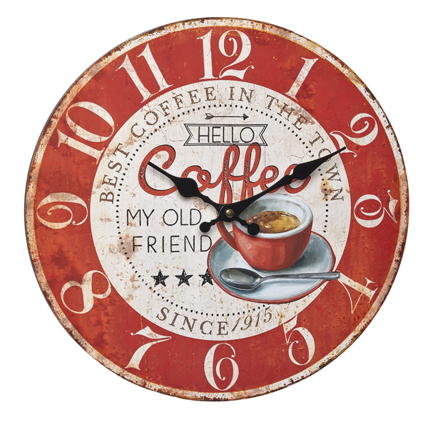 RELOJ PARED VINTAGE ESFERA ROJ 60304512 HERTER -