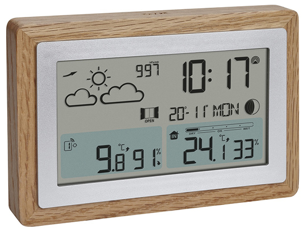 ESTACION METEO DIGITAL TERMO-HIGOMETRO ROBLE BTHR 35.1167.54 HERTER 100X40X120