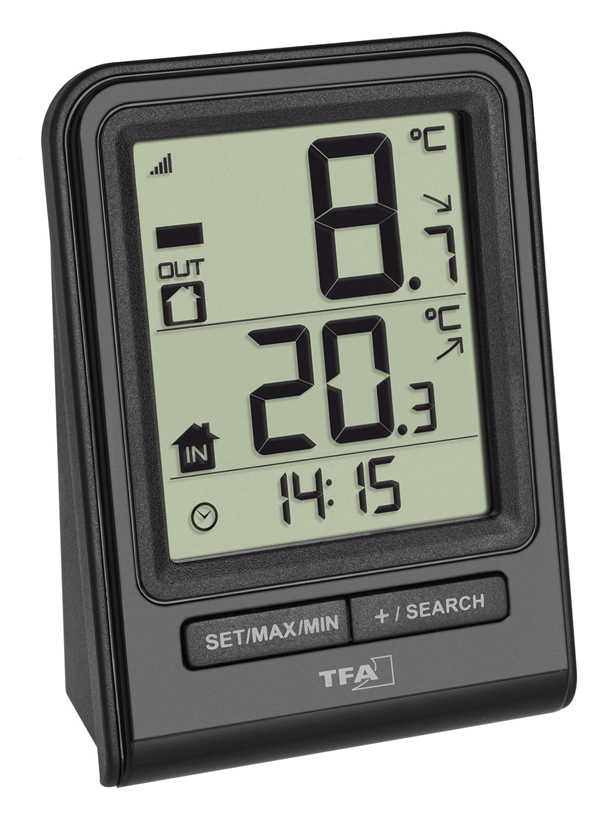 TERMOMETRO DIGITAL SENSOR EXTERIOR-INTERIOR 30.3063.01 T.F.A. 67X93X35MM