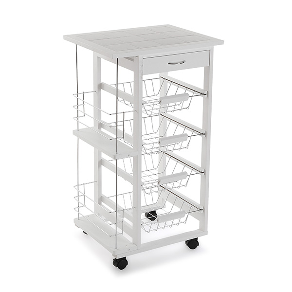 CARRO COCINA C/RUED 4CESTAS+CJ+BOTEL 21810045 VERSA 84X37X47CM